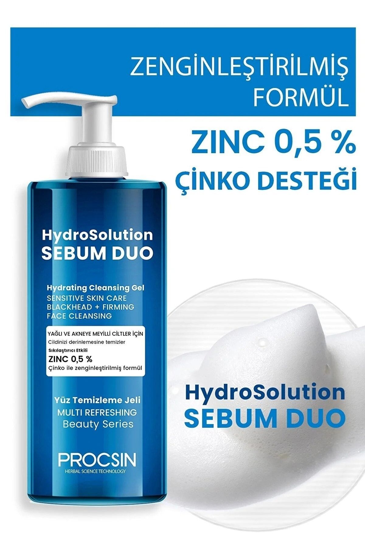 PROCSIN Hydrosolution Yüz Temizleme Jeli 200 Ml PROCSIN Hydrosolution Yüz Temizleme Jeli 200 Ml